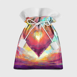 Мешок для подарков Большое горячее сердце, цвет: 3D-принт