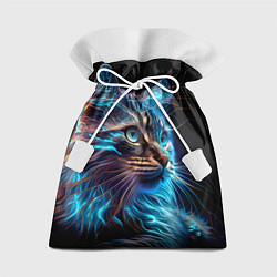 Мешок для подарков Неоновый кот искрящий молниями, цвет: 3D-принт