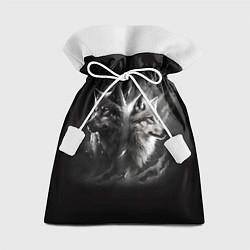 Мешок для подарков Волки - белый и черный, цвет: 3D-принт