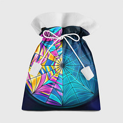 Мешок для подарков Уэнсдей - окно ночной витраж - текстура зерна, цвет: 3D-принт