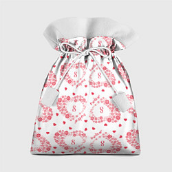 Мешок для подарков Праздничные сердечки с 8 марта, цвет: 3D-принт
