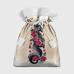 Мешок для подарков Irezumi - татуировка лиса в розах, цвет: 3D-принт