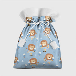 Подарочный мешок Лев-моряк с мороженым - паттерн