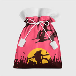 Мешок для подарков Лебеди на закате, цвет: 3D-принт