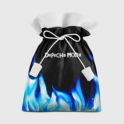 Мешок для подарков Depeche Mode blue fire, цвет: 3D-принт