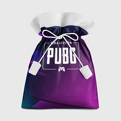 Мешок для подарков PUBG gaming champion: рамка с лого и джойстиком на, цвет: 3D-принт