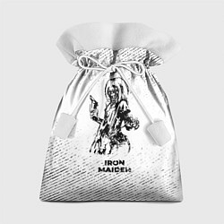 Мешок для подарков Iron Maiden с потертостями на светлом фоне, цвет: 3D-принт