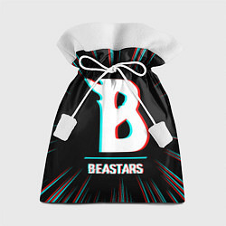 Мешок для подарков Символ Beastars в стиле glitch на темном фоне, цвет: 3D-принт