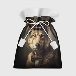 Мешок для подарков Волк в одежде 19 века, цвет: 3D-принт