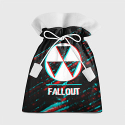 Мешок для подарков Fallout в стиле glitch и баги графики на темном фо, цвет: 3D-принт