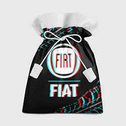 Мешок для подарков Значок Fiat в стиле glitch на темном фоне, цвет: 3D-принт