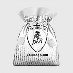 Мешок для подарков Lamborghini с потертостями на светлом фоне, цвет: 3D-принт