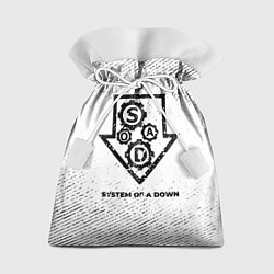 Мешок для подарков System of a Down с потертостями на светлом фоне, цвет: 3D-принт
