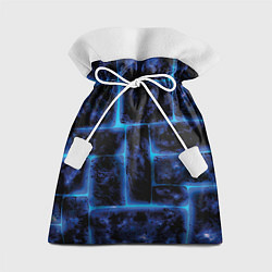 Мешок для подарков Камни и голубой неон, цвет: 3D-принт
