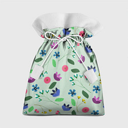 Мешок для подарков Цветы, веточки и листья, цвет: 3D-принт