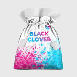 Мешок для подарков Black Clover neon gradient style: символ сверху, цвет: 3D-принт