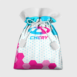 Мешок для подарков Chery neon gradient style, цвет: 3D-принт