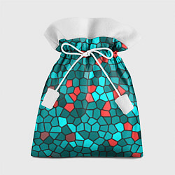 Мешок для подарков Мозаика бирюзовый, цвет: 3D-принт