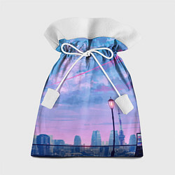 Мешок для подарков Город и красочное небо, цвет: 3D-принт