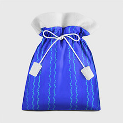 Мешок для подарков Кривые линии ярко-синий, цвет: 3D-принт