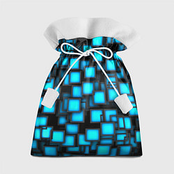 Мешок для подарков Геометрия - синие квадраты, цвет: 3D-принт