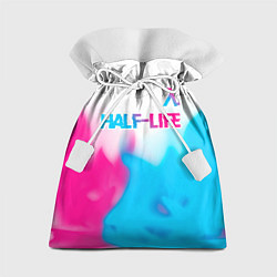 Мешок для подарков Half-Life neon gradient style: символ сверху, цвет: 3D-принт