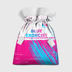 Мешок для подарков Blue Exorcist neon gradient style: символ сверху, цвет: 3D-принт