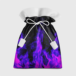 Мешок для подарков Неоновый огонь на черном фоне, цвет: 3D-принт