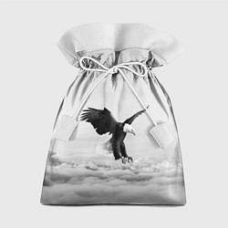 Подарочный мешок Орёл в облаках черно-белый