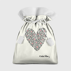 Мешок для подарков Сердце - Кейт Харинг, цвет: 3D-принт