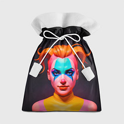 Мешок для подарков Девушка клоун с жёлтыми волосами, цвет: 3D-принт