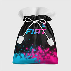 Мешок для подарков Fiat - neon gradient: символ сверху, цвет: 3D-принт