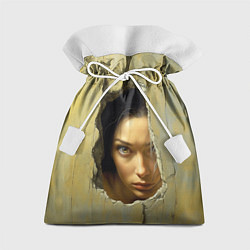 Мешок для подарков Девушка выглядывает, цвет: 3D-принт