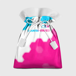 Мешок для подарков Counter-Strike 2 neon gradient style: символ сверх, цвет: 3D-принт
