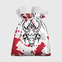 Мешок для подарков Дракон на фоне красных пятен, цвет: 3D-принт