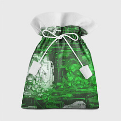 Мешок для подарков Киберпанк заражение зелёное, цвет: 3D-принт