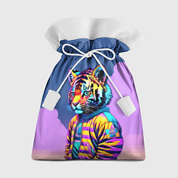 Мешок для подарков Cool tiger cub - pop art, цвет: 3D-принт