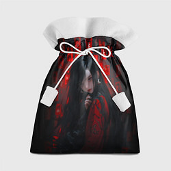 Мешок для подарков Девушка из аниме и красные печати, цвет: 3D-принт