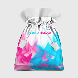 Мешок для подарков Ghost of Tsushima neon gradient style: символ свер, цвет: 3D-принт