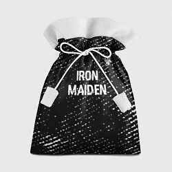 Мешок для подарков Iron Maiden glitch на темном фоне: символ сверху, цвет: 3D-принт