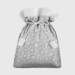 Мешок для подарков Цветочный паттерн светло-серый, цвет: 3D-принт