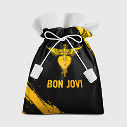 Мешок для подарков Bon Jovi - gold gradient, цвет: 3D-принт