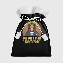 Мешок для подарков Папа лев выходит на вечеринку, цвет: 3D-принт