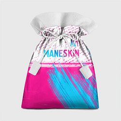 Мешок для подарков Maneskin neon gradient style: символ сверху, цвет: 3D-принт