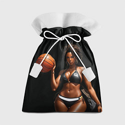 Мешок для подарков Девушка с баскетбольным мячом, цвет: 3D-принт