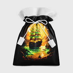 Мешок для подарков Парусник на фантастическом закате, цвет: 3D-принт
