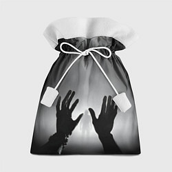 Мешок для подарков Руки зомби и силуэт в тумане, цвет: 3D-принт