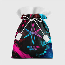 Мешок для подарков Bring Me the Horizon - neon gradient, цвет: 3D-принт