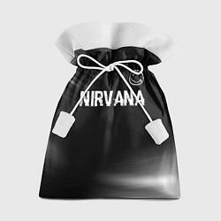 Мешок для подарков Nirvana glitch на темном фоне посередине, цвет: 3D-принт