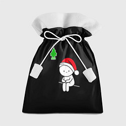 Мешок для подарков В ожидании нового года - 2024, цвет: 3D-принт